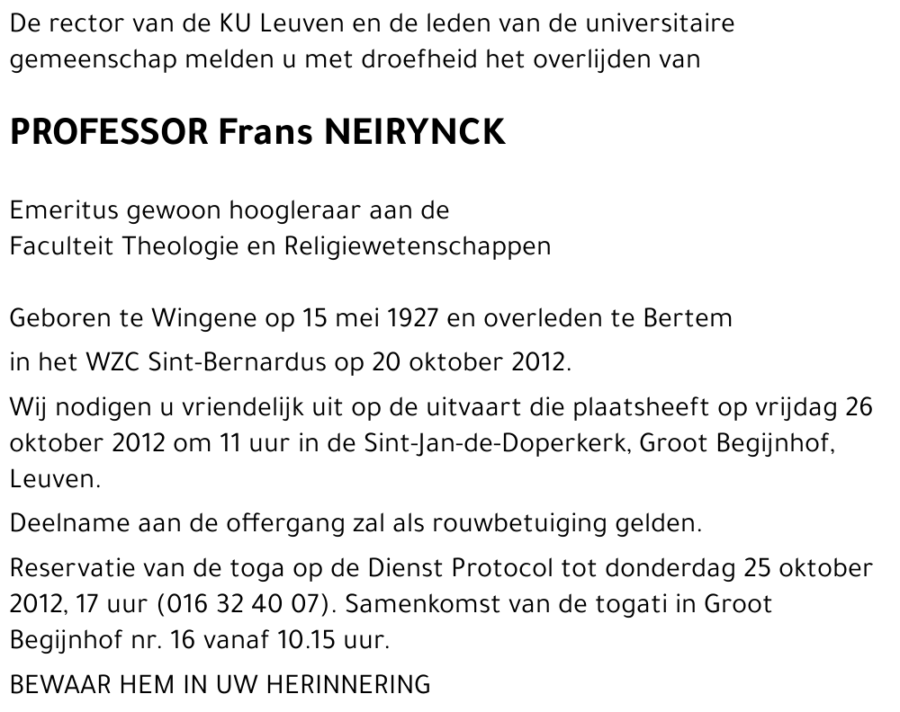 Frans NEIRYNCK