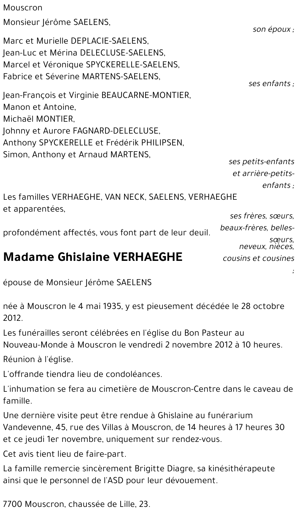 Ghislaine VERHAEGHE