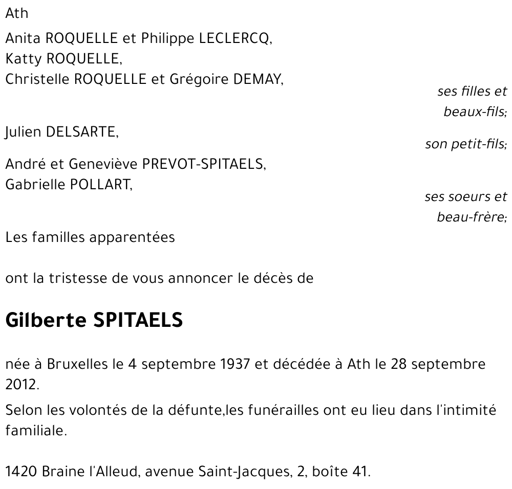 Gilberte SPITAELS