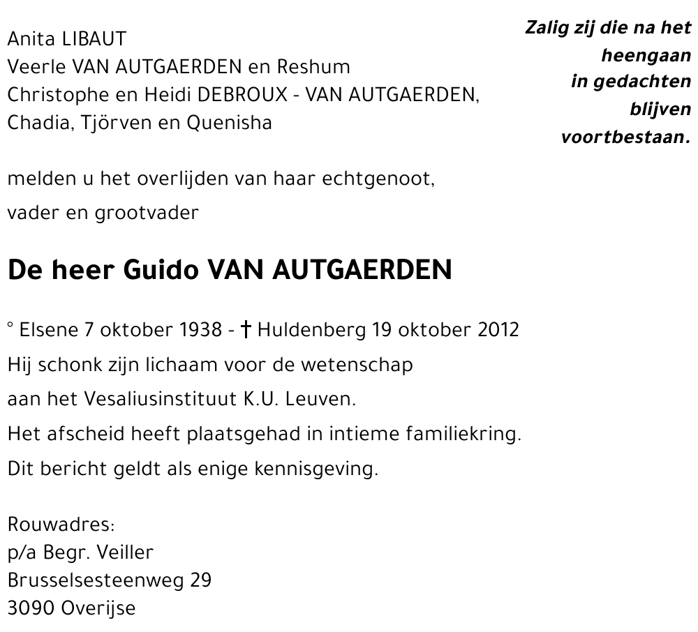 Guido VAN AUTGAERDEN