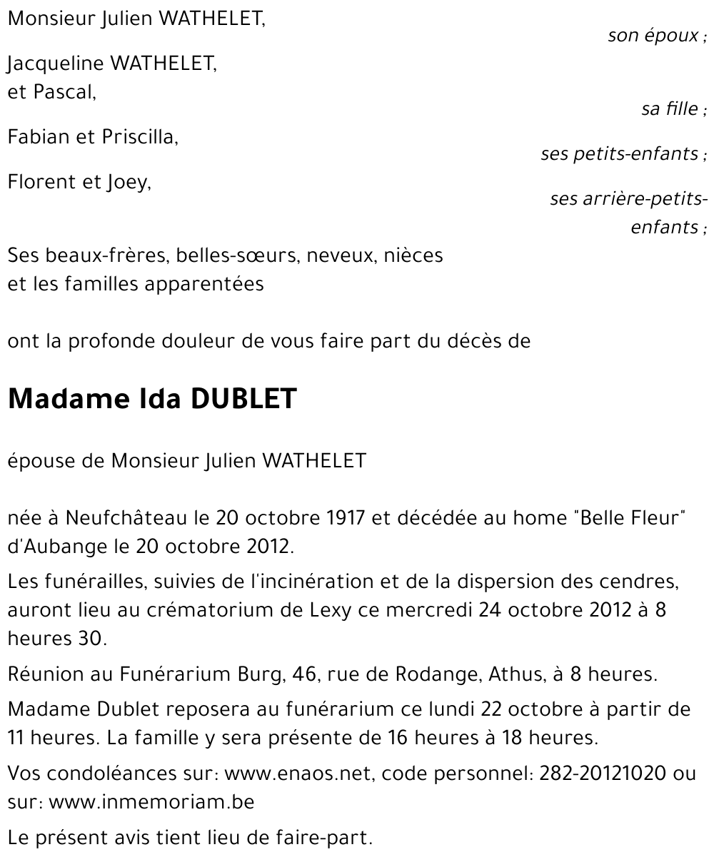 Ida DUBLET