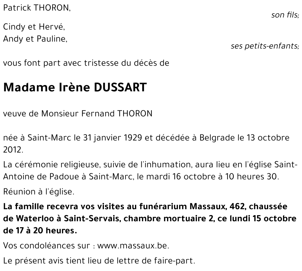 Irène DUSSART