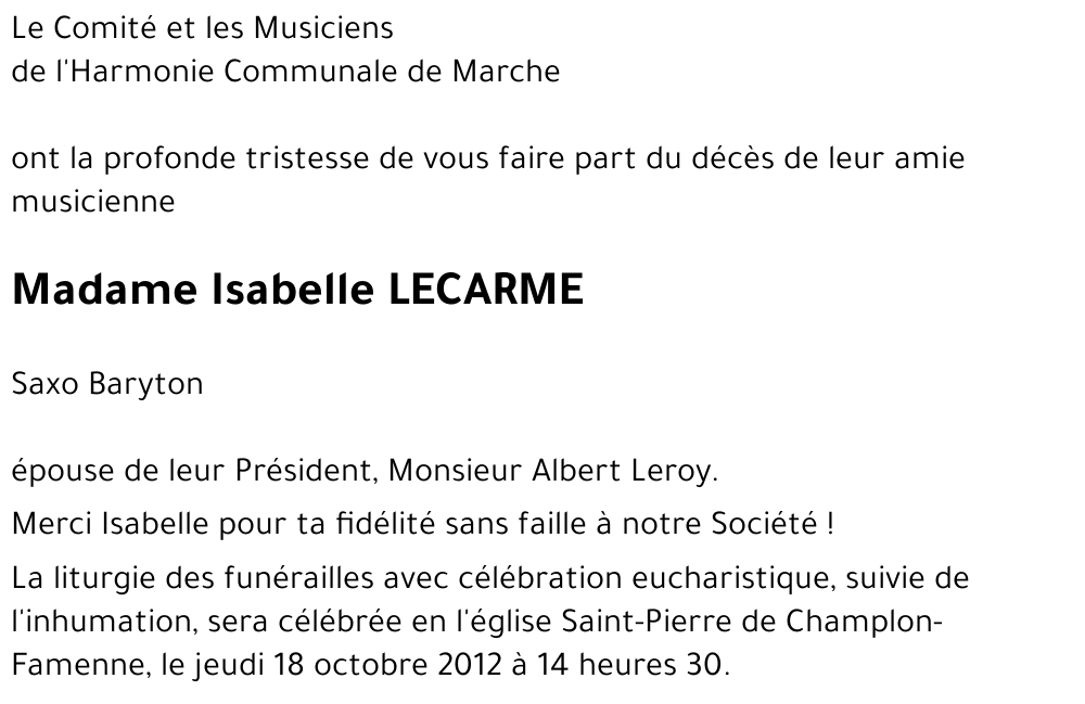 Isabelle LECARME