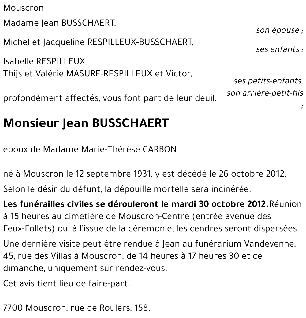 Jean BUSSCHAERT