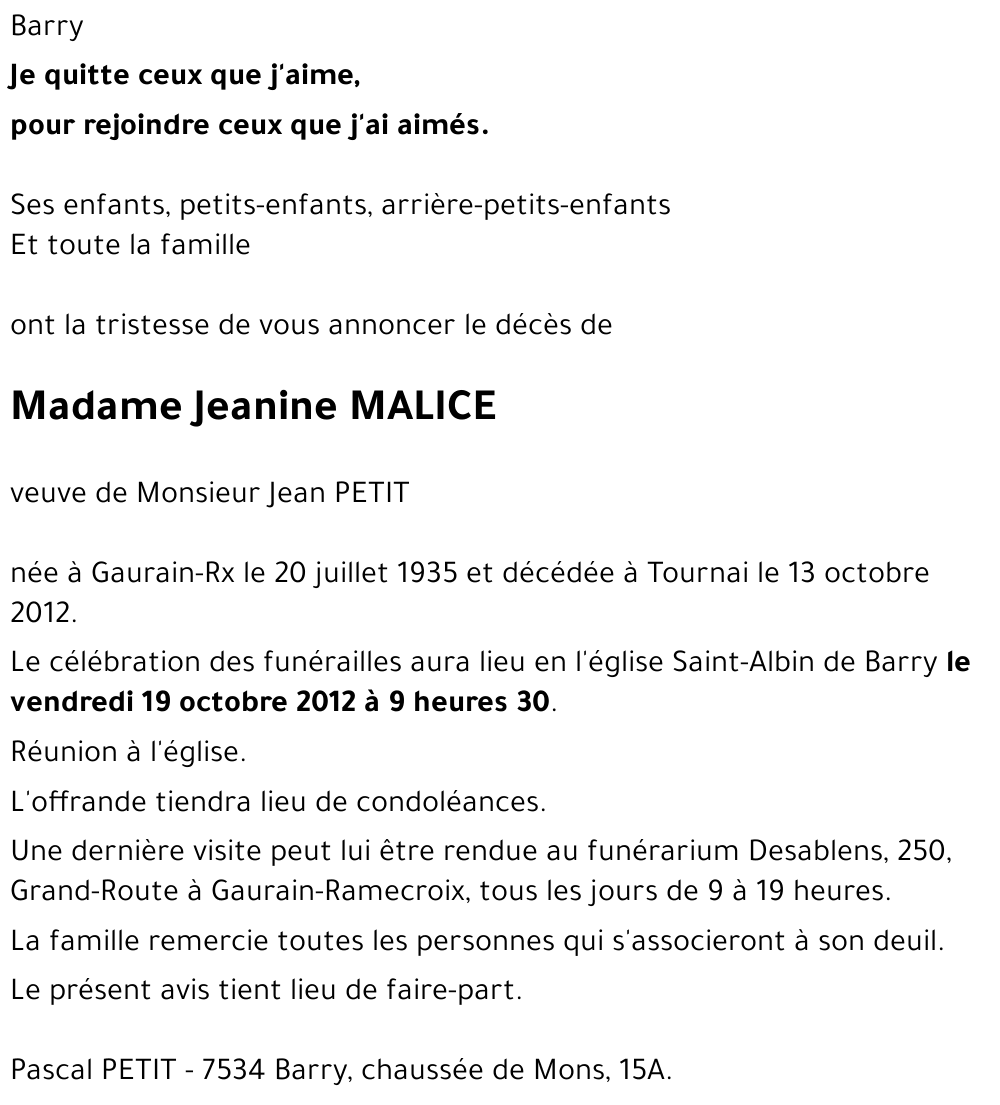 Jeanine MALICE