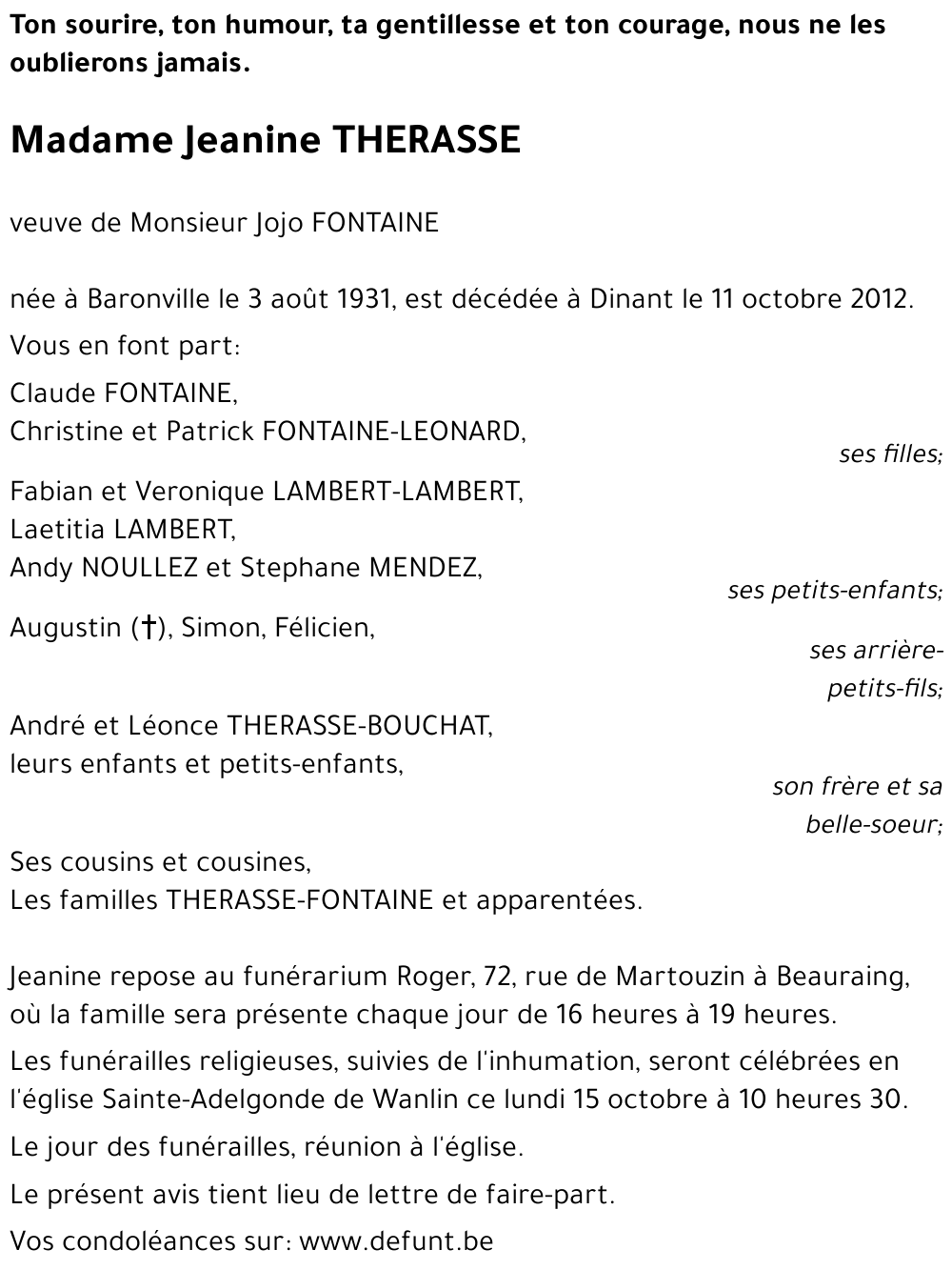 Jeanine THERASSE