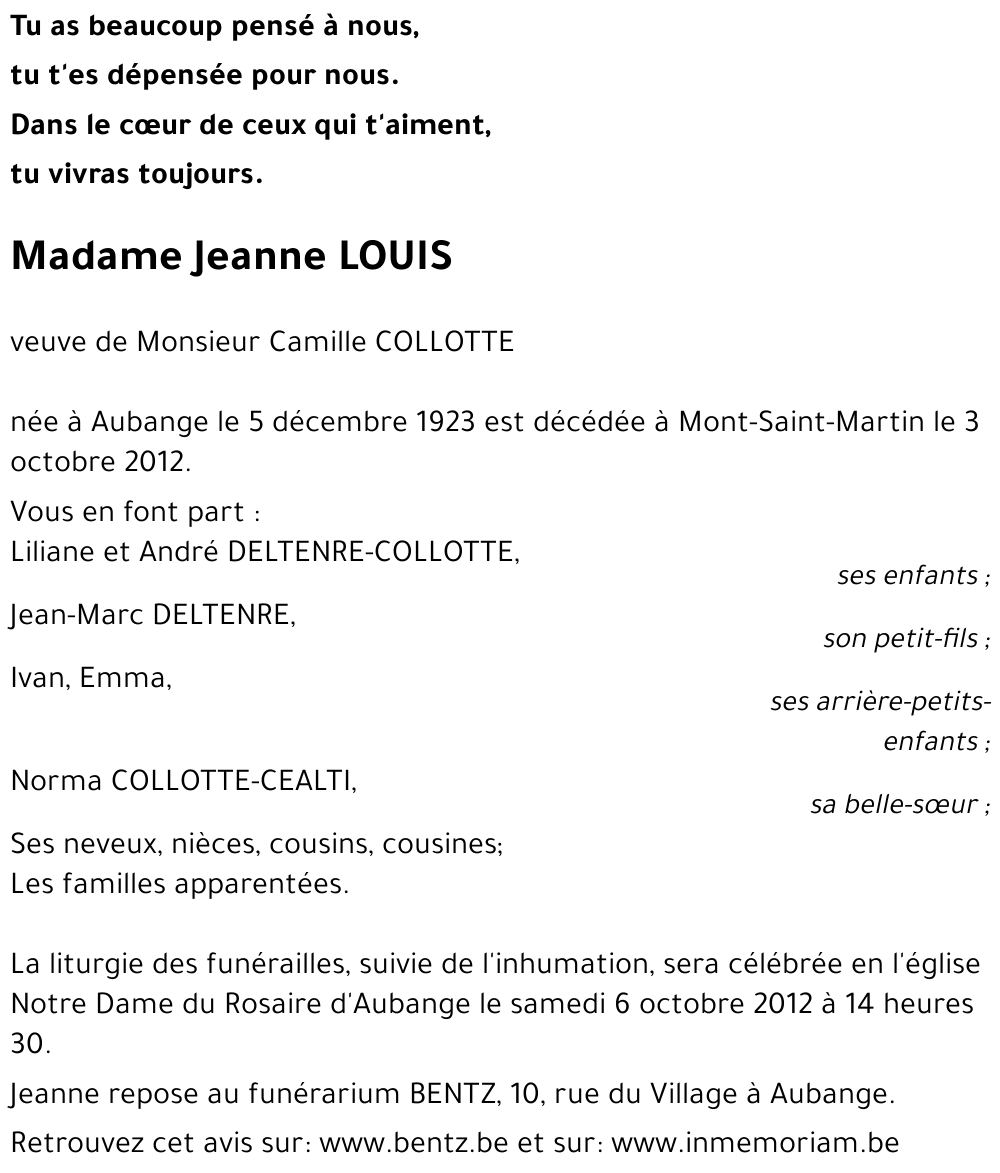 Jeanne LOUIS