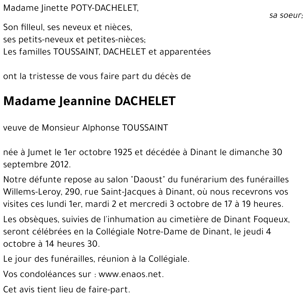 Jeannine DACHELET