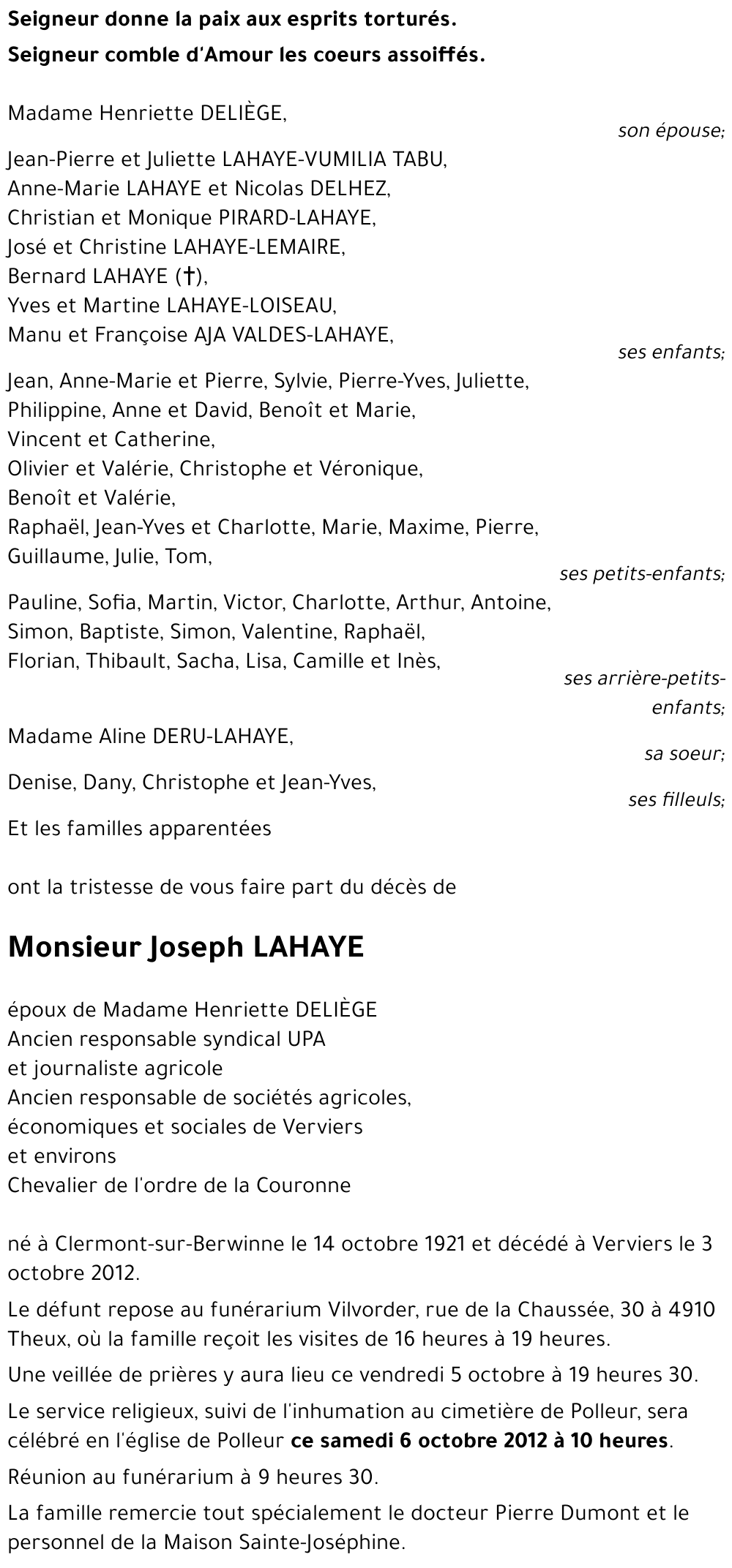 Joseph LAHAYE