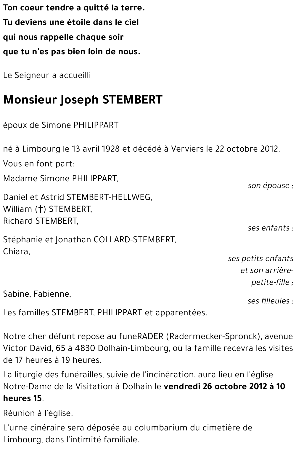 Joseph STEMBERT