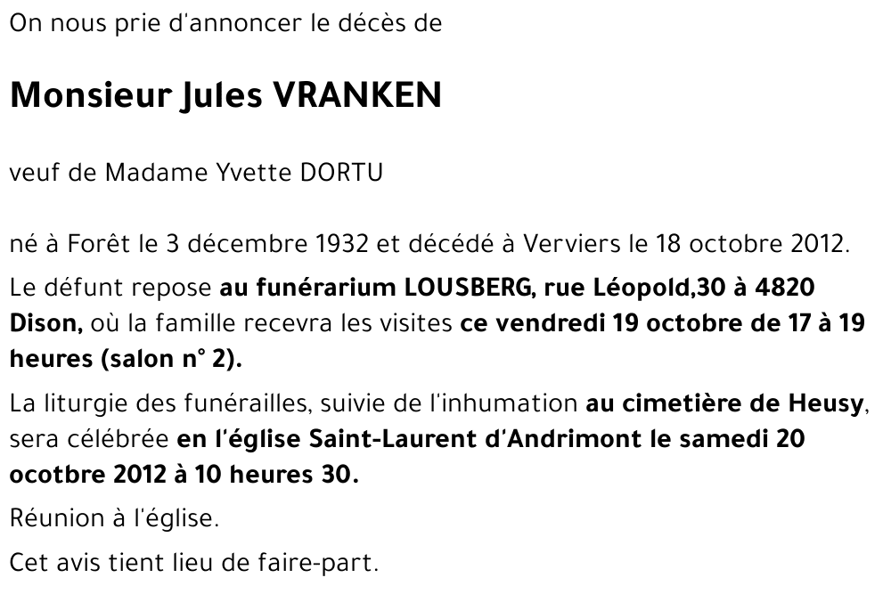 Jules VRANKEN