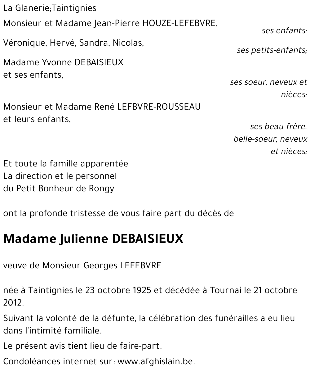 Julienne DEBAISIEUX