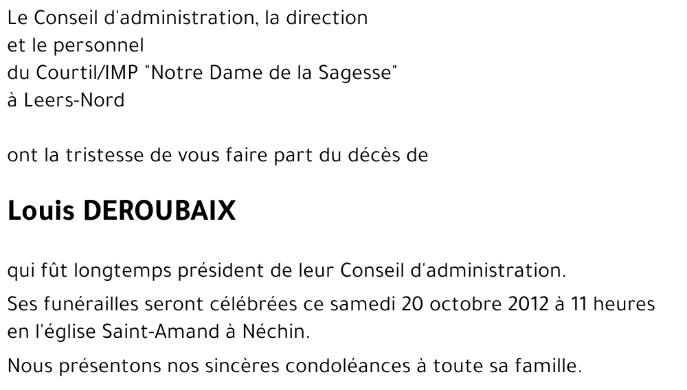 Louis DEROUBAIX