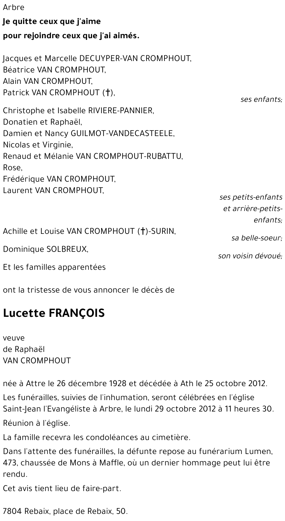 Lucette FRANÇOIS