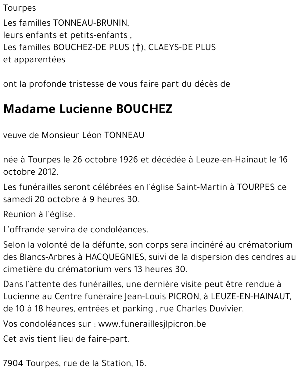 Lucienne BOUCHEZ