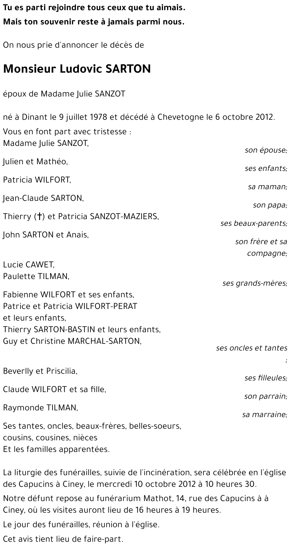 Ludovic SARTON