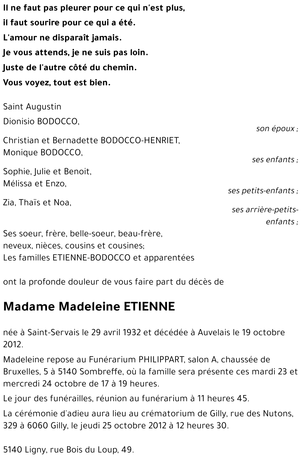 Madeleine ETIENNE