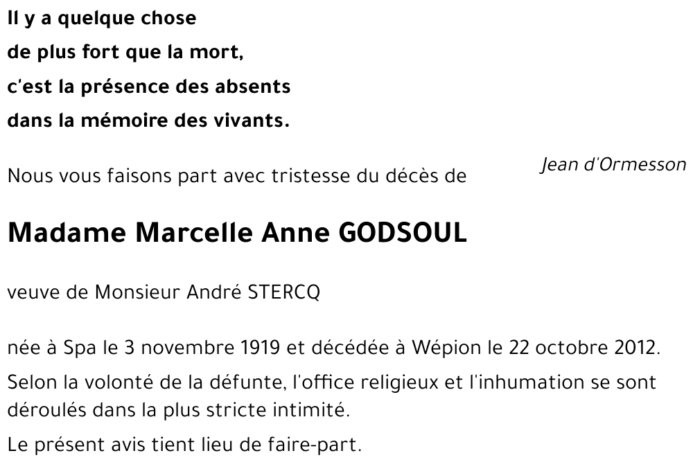 Marcelle GODSOUL