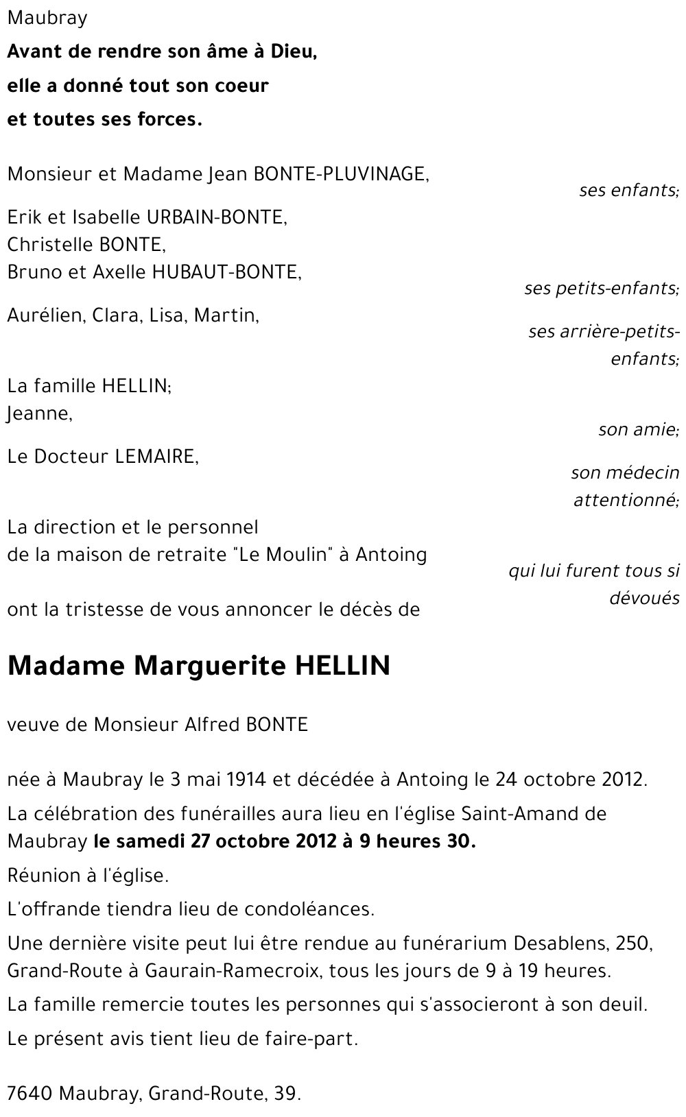 Marguerite HELLIN