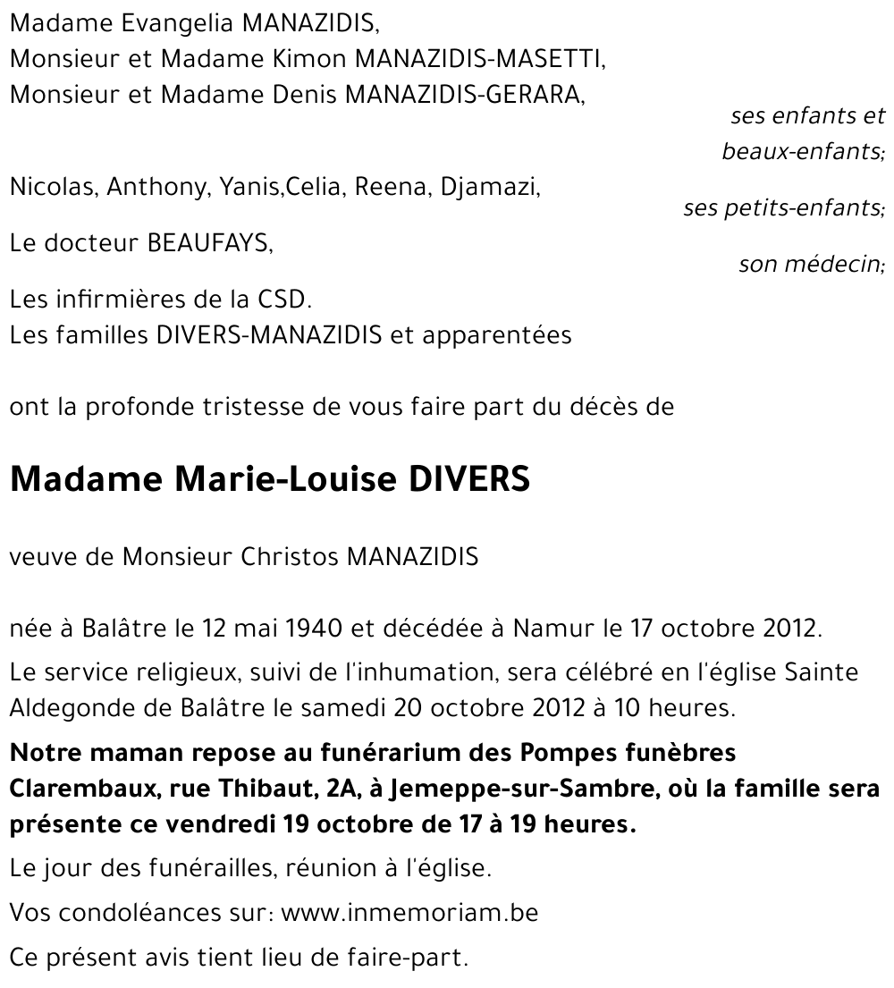 Marie-Louise DIVERS