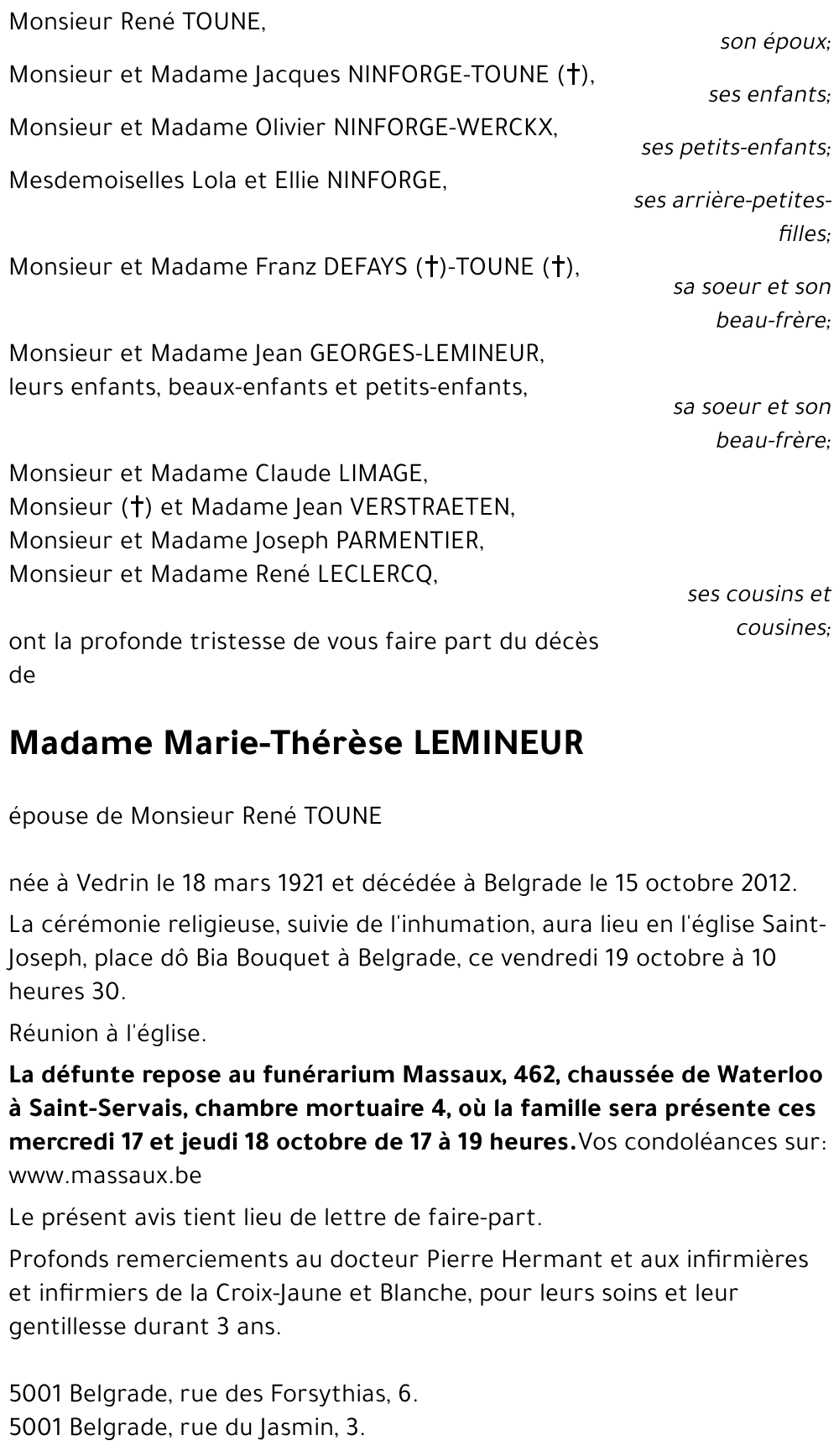 Marie-Thérèse LEMINEUR