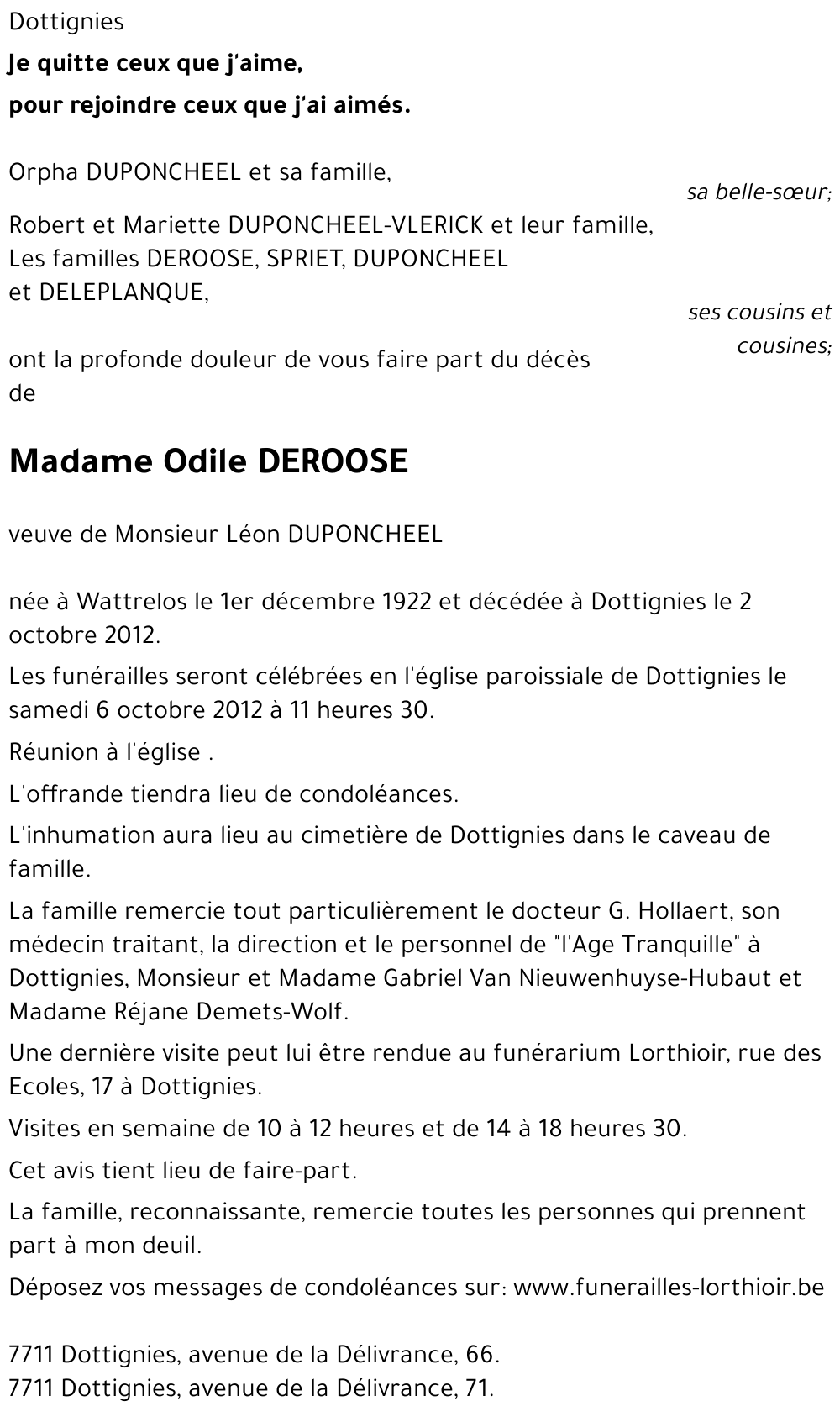 Odile DEROOSE