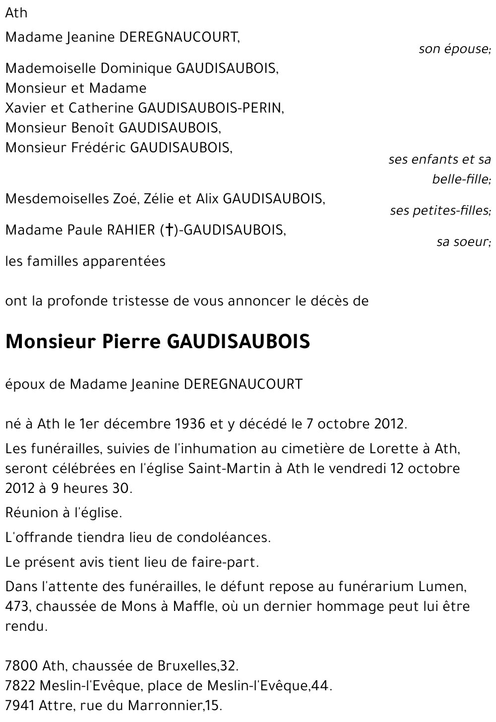 Pierre GAUDISAUBOIS