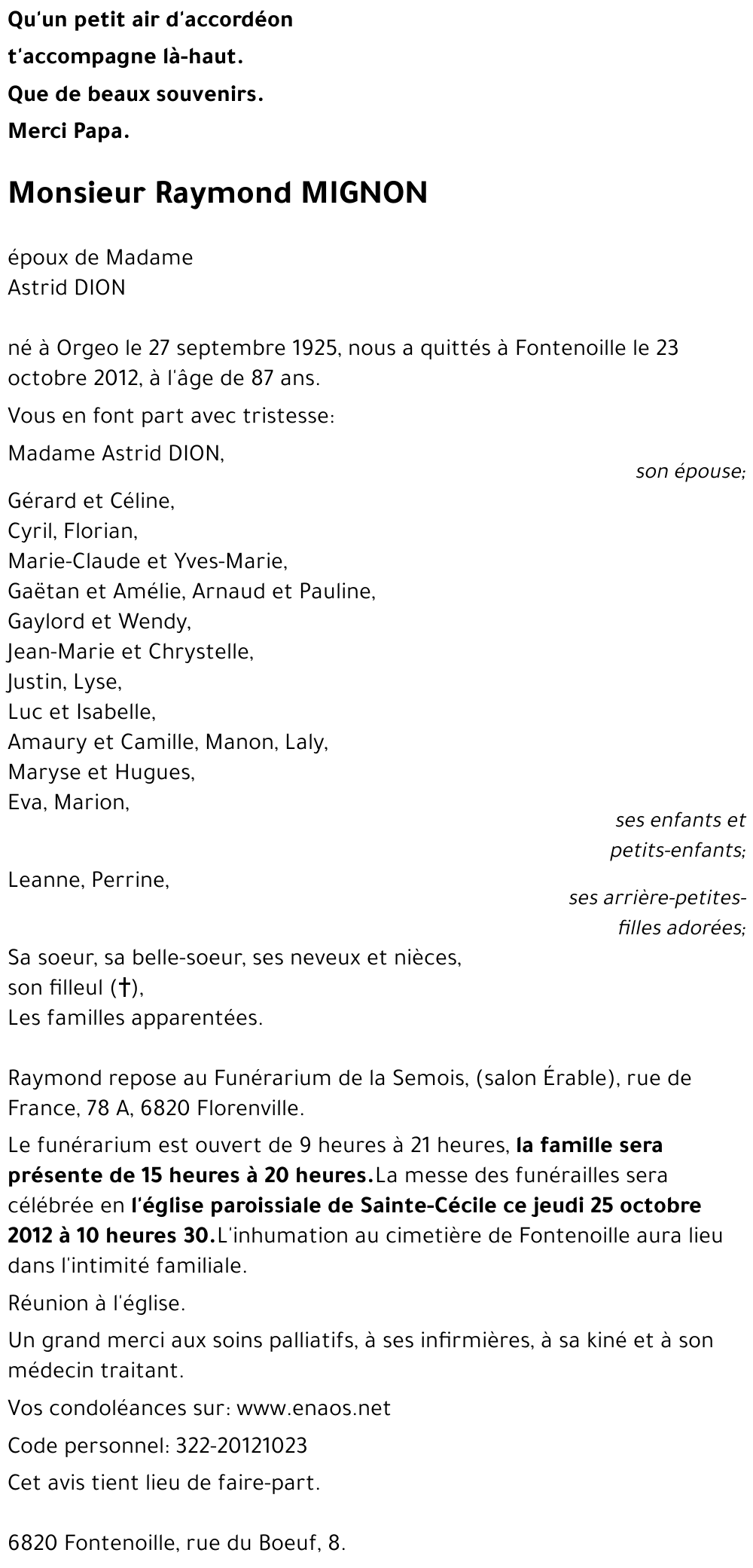 Raymond MIGNON