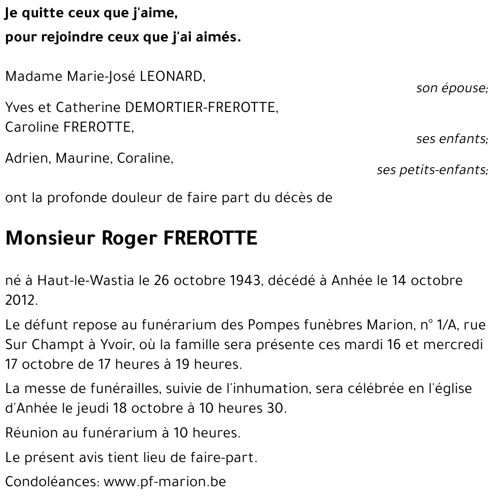 Roger FREROTTE