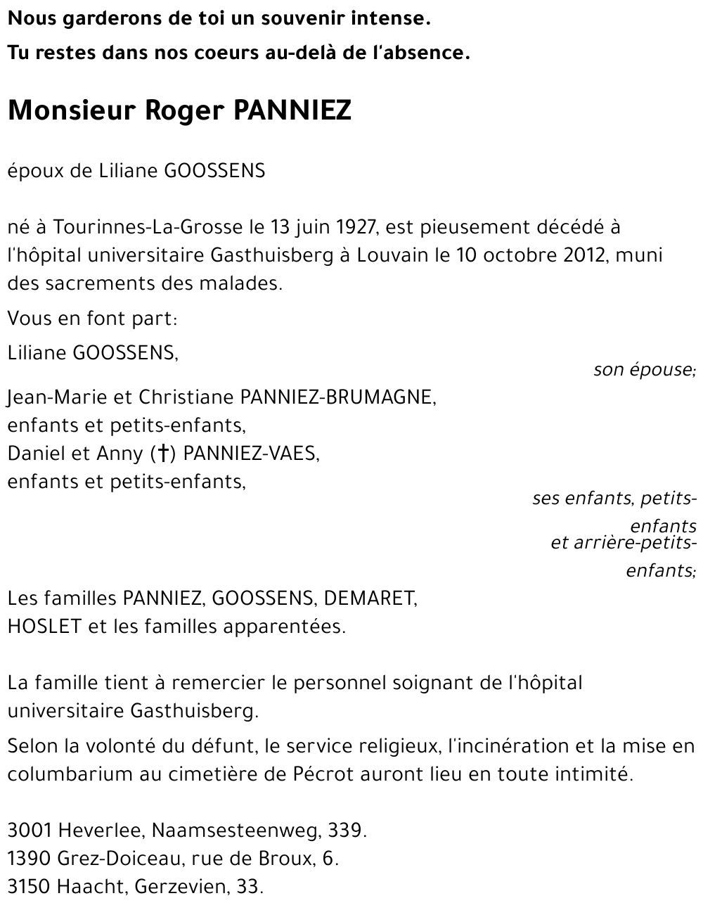 Roger PANNIEZ