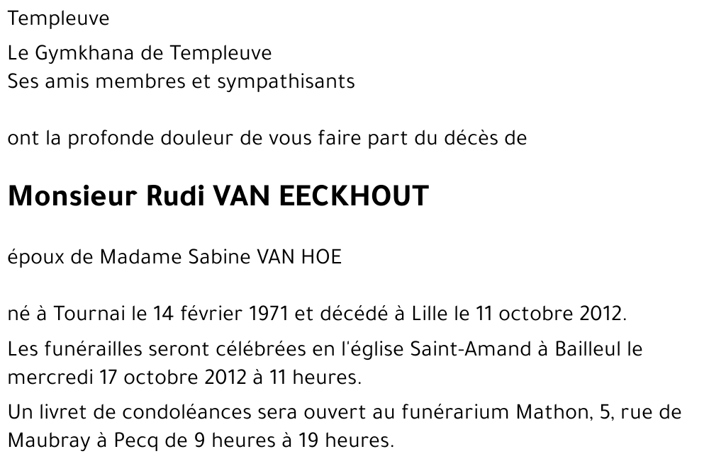 Rudi VAN EECKHOUT