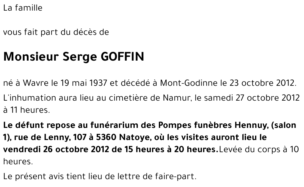 Serge GOFFIN