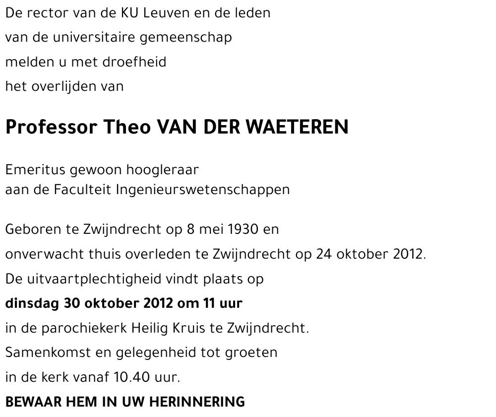 Theo VAN DER WAETEREN
