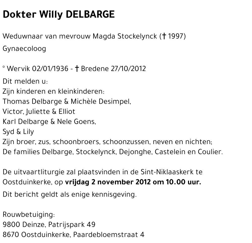 Willy DELBARGE