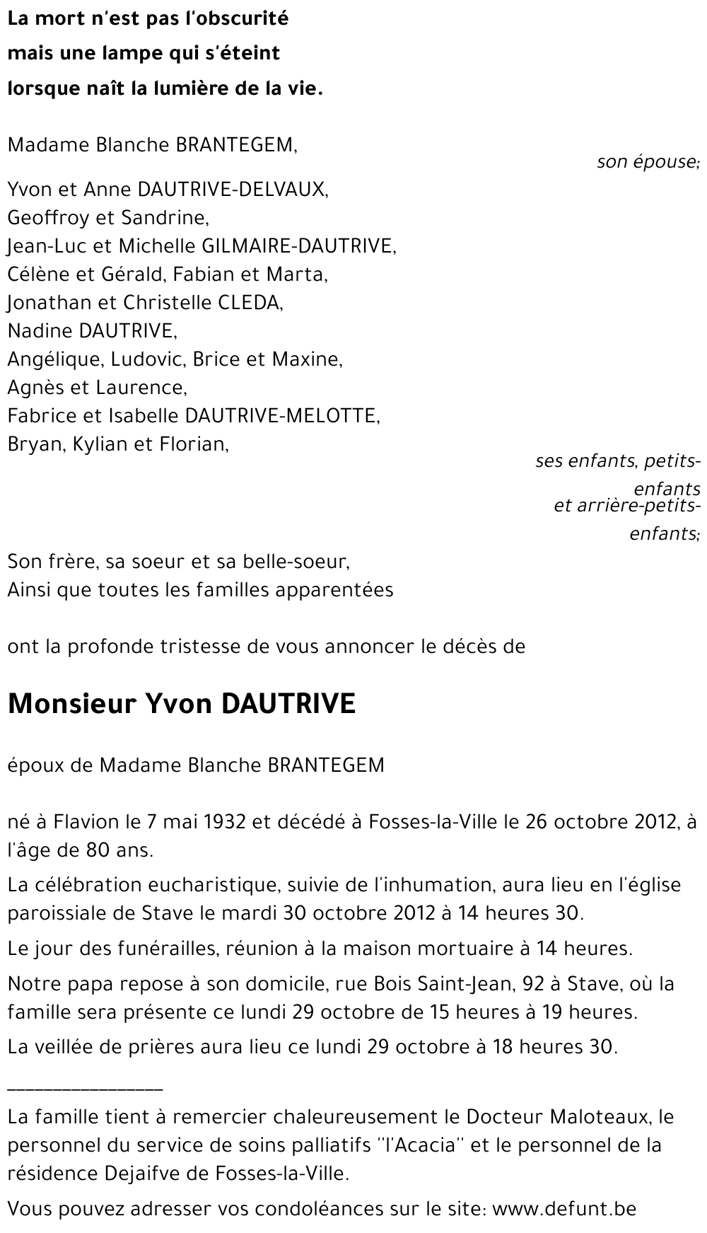 YVON DAUTRIVE
