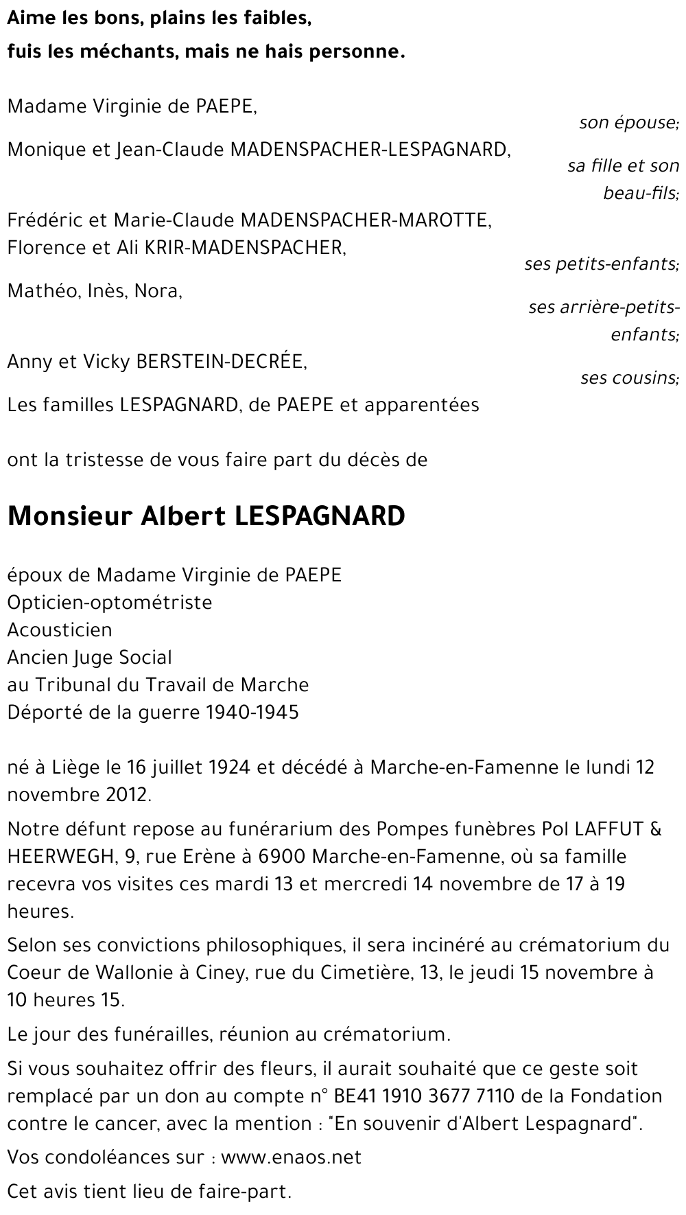 Albert LESPAGNARD