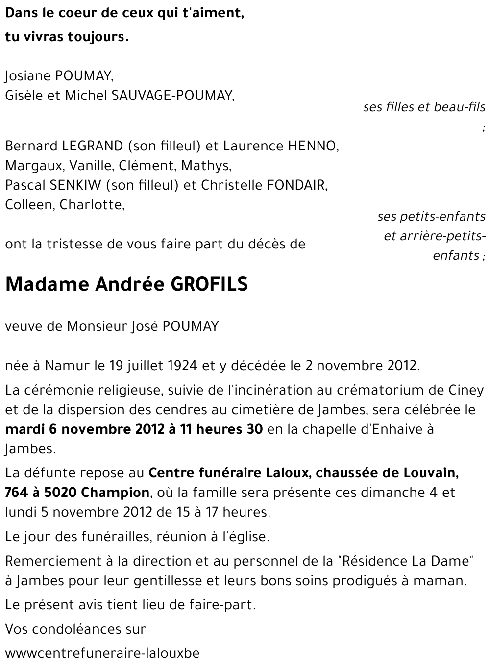 Andrée GROFILS