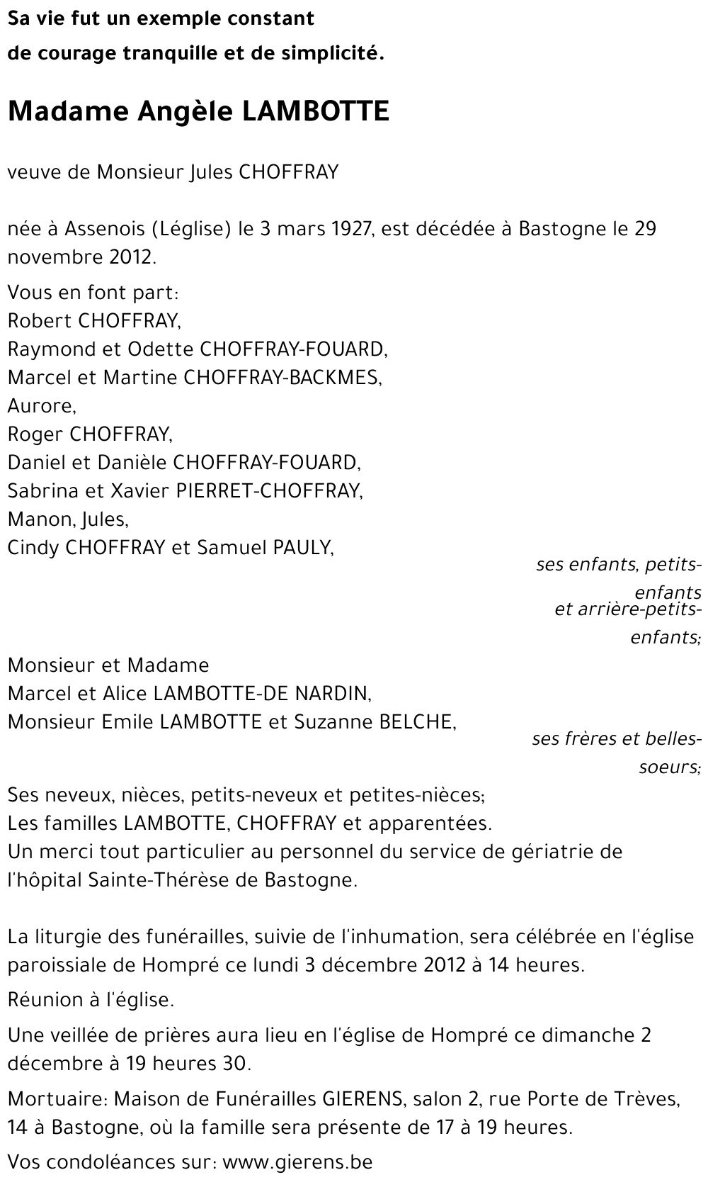 Angèle LAMBOTTE
