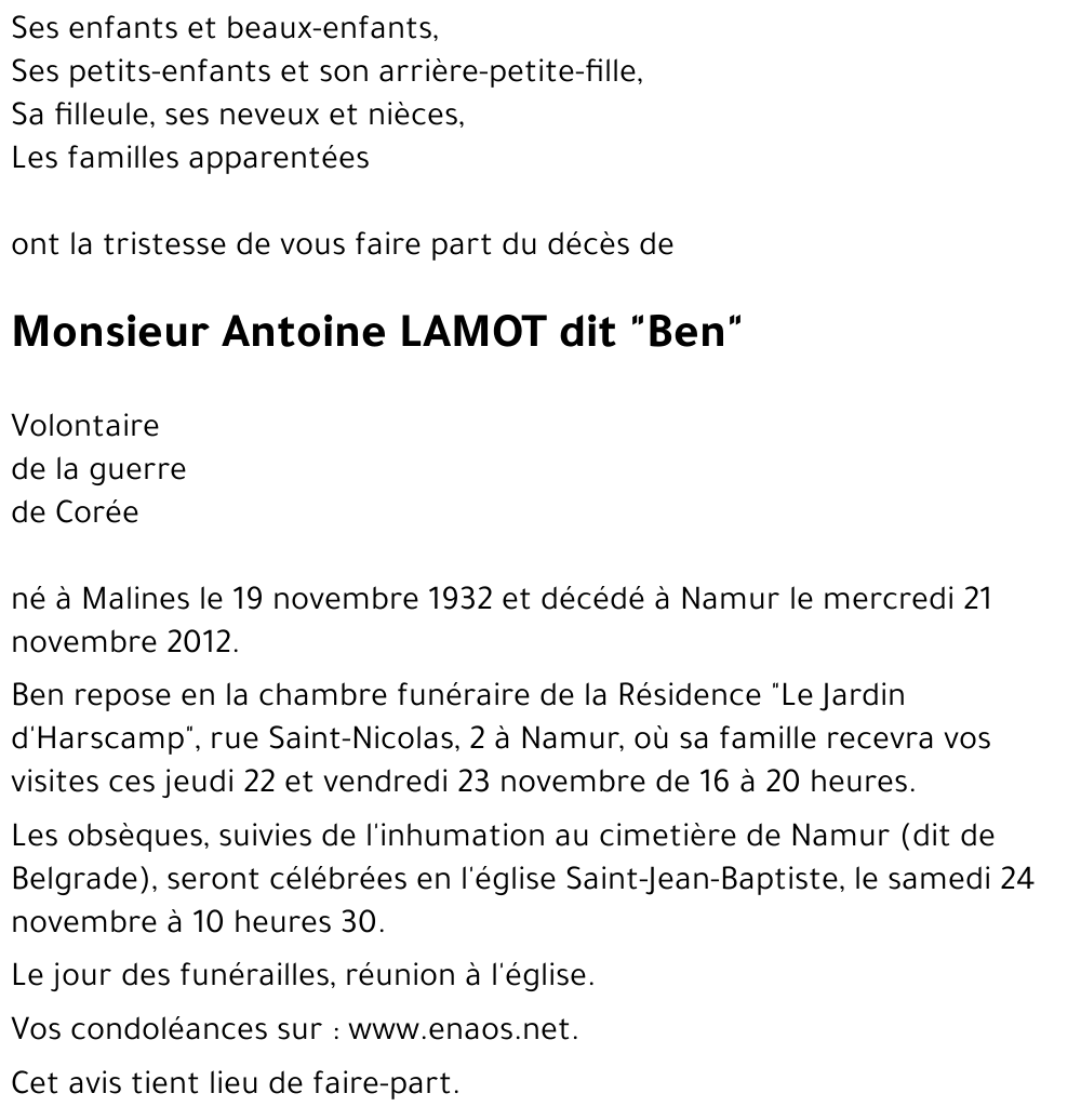 Antoine LAMOT