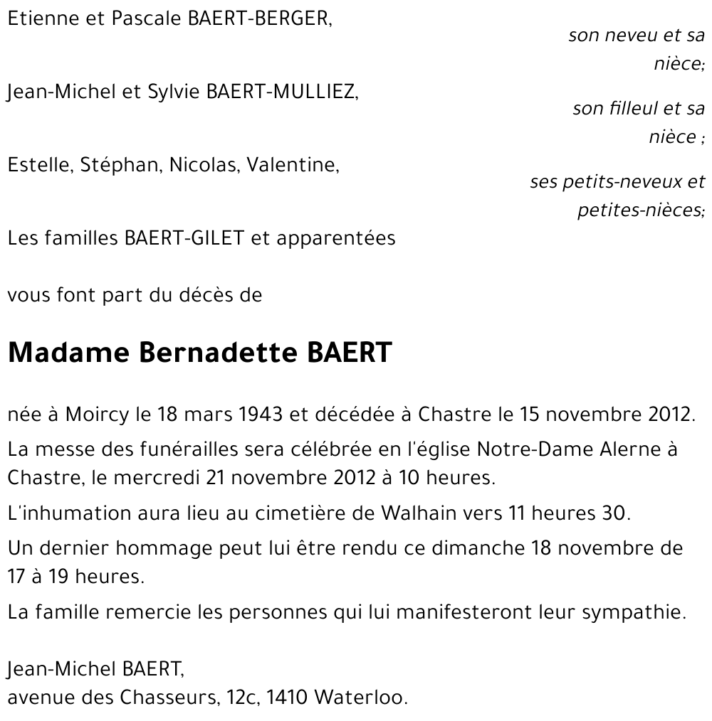 Bernadette BAERT