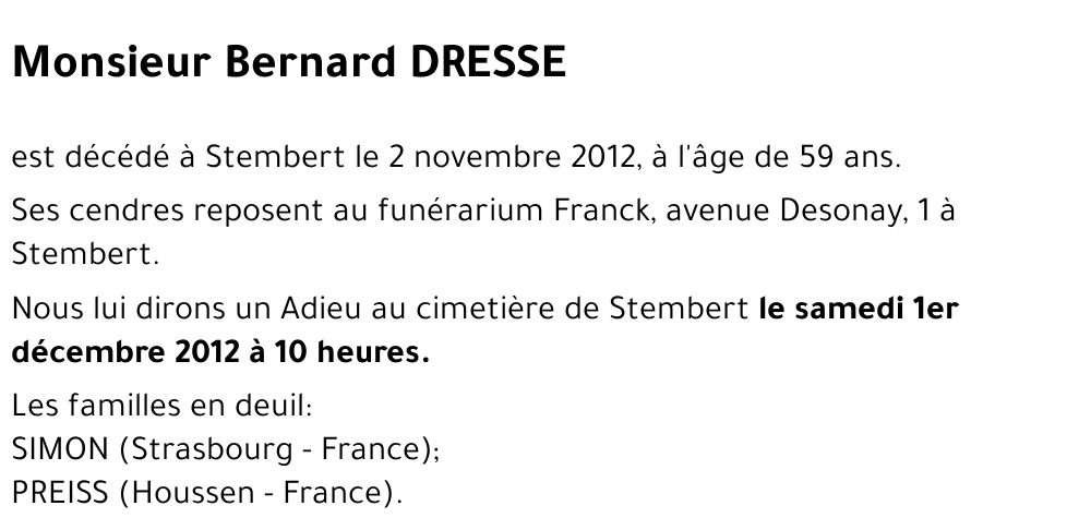 Bernard DRESSE