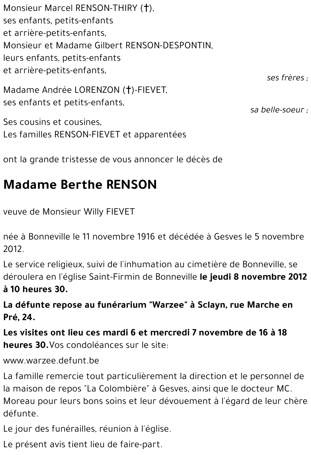 Berthe RENSON
