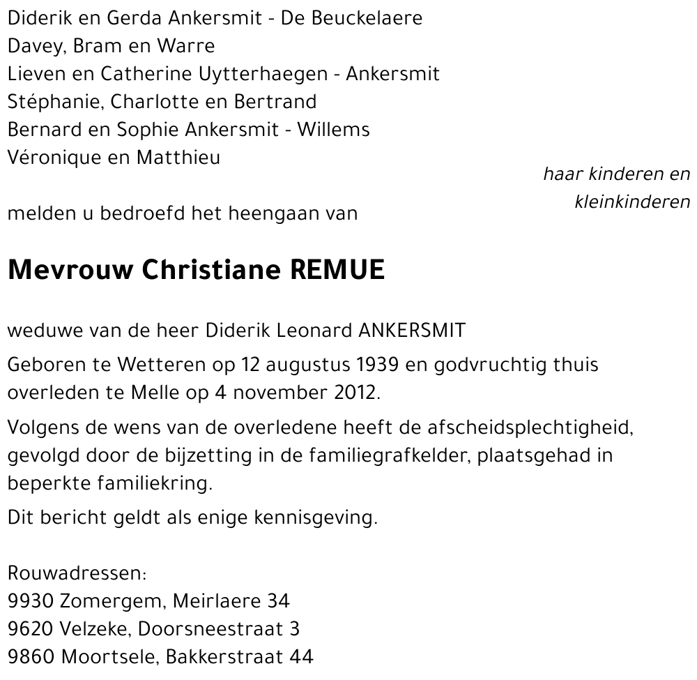 Christiane REMUE