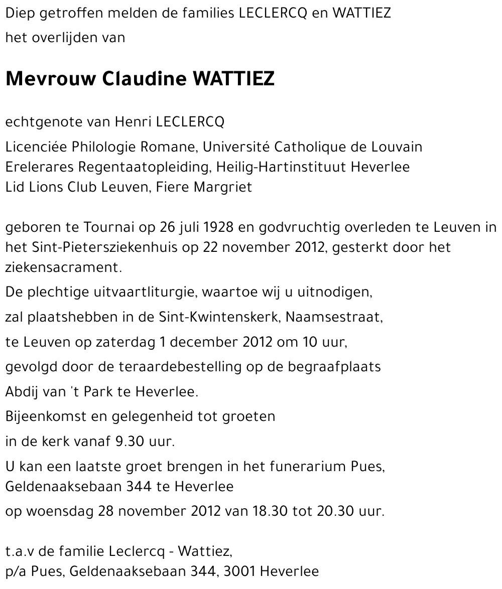 Claudine WATTIEZ