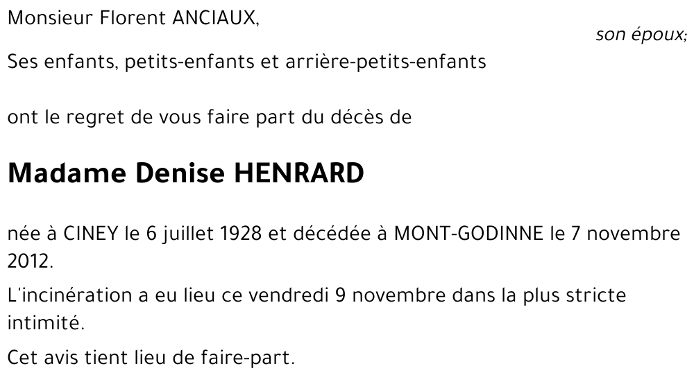 Denise HENRARD