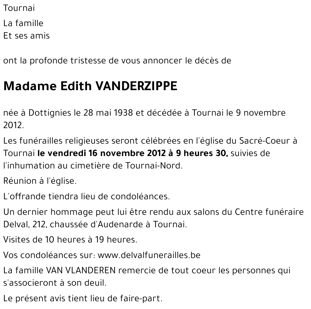 Edith VANDERZIPPE