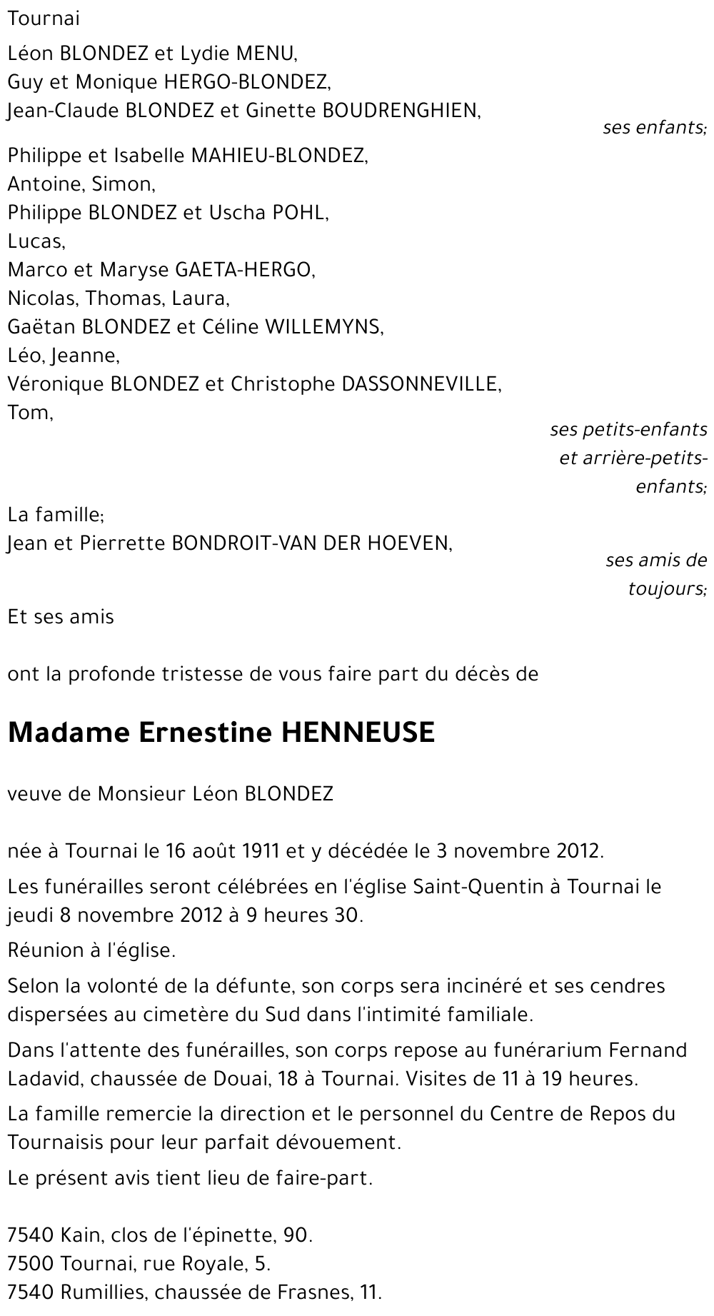 Ernestine HENNEUSE