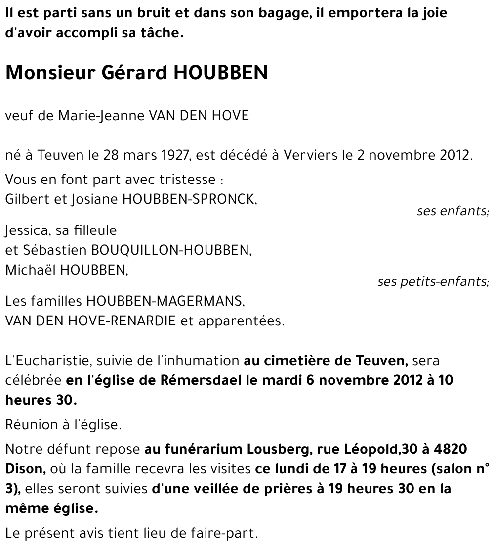 Gérard HOUBBEN