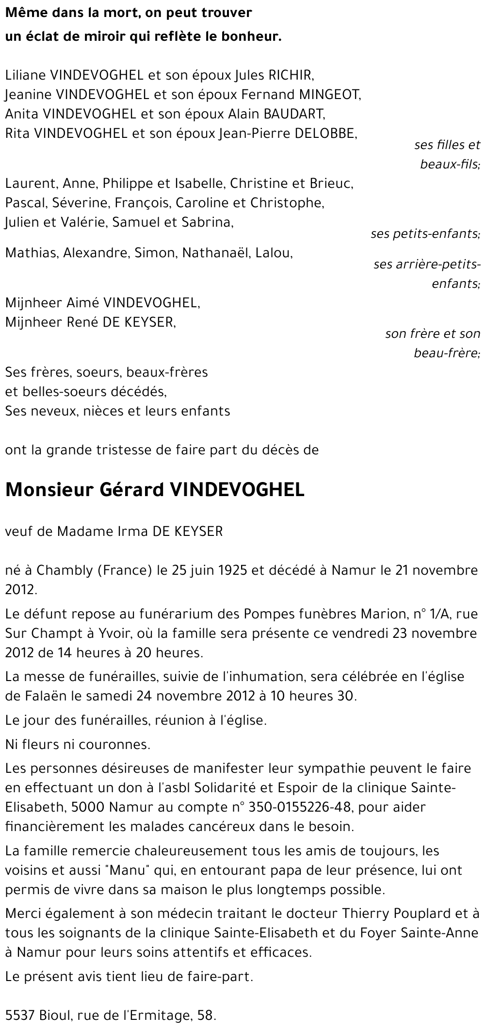 Gérard VINDEVOGHEL