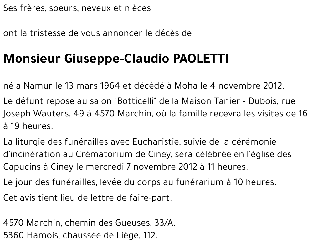 Giuseppe - Claudio PAOLETTI